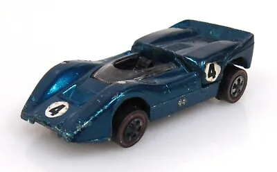 Vintage Hot Wheels Redline Aqua Blue McLaren M6A 1969 Black Interior #G35 • $19.95