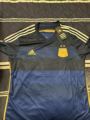 2014 World Cup Final Adidas Argentina Lionel Messi Away Jersey Shirt Kit • $95