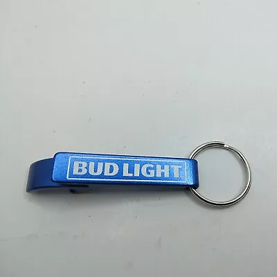 $5.99 • Buy BUD LIGHT 2.5  Bottle Opener Keychain -  Blue Aluminum Beer Key Ring 