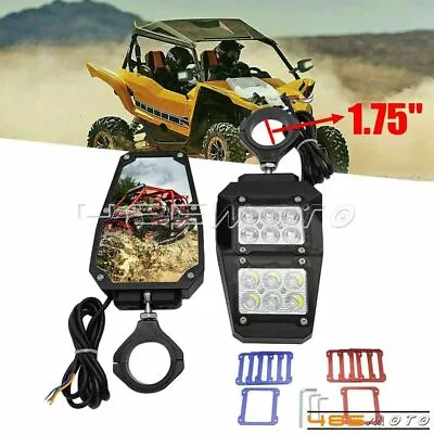 1.75  2'' Rear View UTV Mirrors W/ LED Rock Light For Polaris RZR XP1000 Can-Am • $75.99