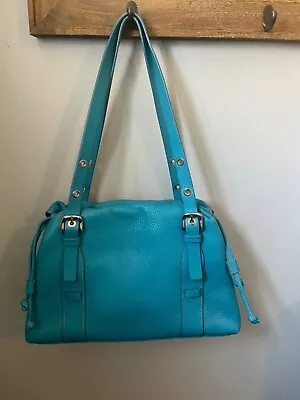 Mauro Governa Shoulder Bag Satchel Blue Leather Italy Haute Couture Suede Lining • $109.95