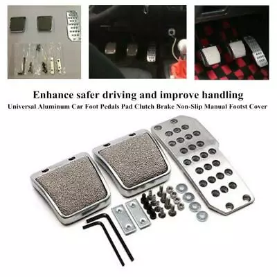 Aluminum Vehicle Foot Pedals Pad Clutch Brake Non-Slip Manual Footst Cover Parts • $40.25