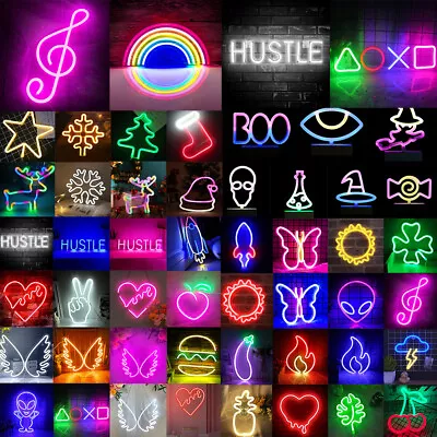 £9.63 • Buy USB/Battery LED Neon Sign Lights Xmas Wedding Party Kids Room Night Lamp UK