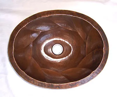 Mexican Copper Bathroom Sink Hand Hammered Oval Drop In  29 • $135.99