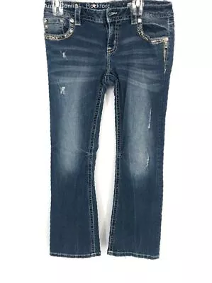 Miss Me Denim Whisker Wash Jeans - Size Womens 30 • $7.99