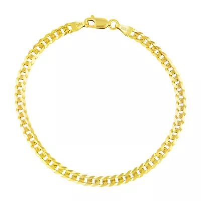 10K Solid Yellow Gold 4mm Cuban Curb Chain Link Bracelet Mens Womens 7  8  9  • $122.99