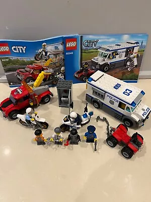 Lego City Police Sets 60137: Tow Truck Trouble & 60043: Prisoner Transporter • $36.99