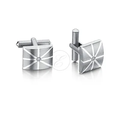 Mens Titanium Cufflinks Union Jack Cufflinks + Stone Setting Silver Cufflinks • £48.99