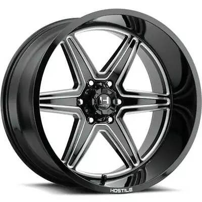 4ea 24x14  Hostile Wheels H117 Venom Blade Cut Black Milled Off Road Rims(S10) • $3124