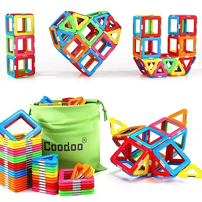 Coodoo Upgraded Magnetic Blocks Tough Tiles STEM Toys For 3+ Year Old Boys An... • $28.99