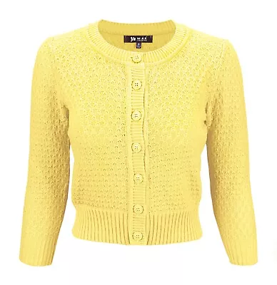 $23.58 • Buy YEMAK Women's Knit Pattern Cropped Button-Down Casual Cardigan Sweater MK3514Y