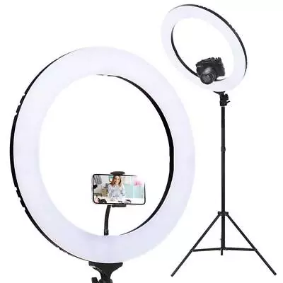 Embellir 19  LED Ring Light 5800LM Dimmable Black Stand Makeup Studio Video • $116.10