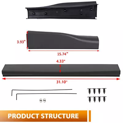 $34 • Buy 3PCS Flex Step Tailgate Molding Trim For 08-16 2011 Ford F250 F350 Super Duty