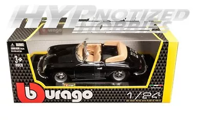 Bburago 1:24 1961 Porsche 356b Convertible Die-cast Black 18-22078 • $17.80