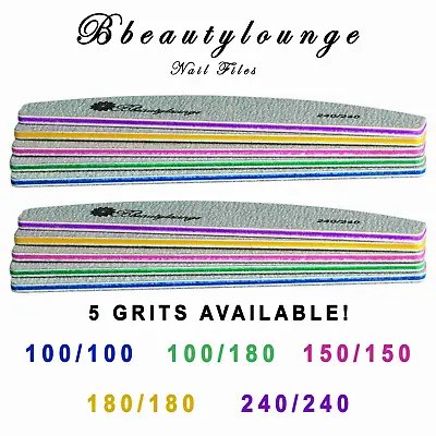 Bbeautylounge Nail Files 240/180/150/100 Grit Acrylic/gel Nails Emery Board • £2.30