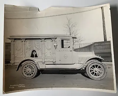 7x9 Vintage B&W Photo White Hearse Chicago Illinois Auto Vehicle Truck Bowman • $29.99
