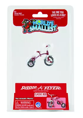 Worlds Smallest Radio Flyer TRICYCLE Red Dollhouse Miniature Trike Bike Desk Toy • $11.95