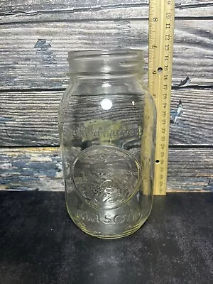 Vintage Golden Harvest Mason Jar Quart Clear Glass Canning Jars No Lid • $10