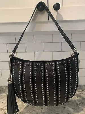 Michael Kors Brooklyn Grommet Medium Convertible Hobo Black Leather NWT $498 • $125