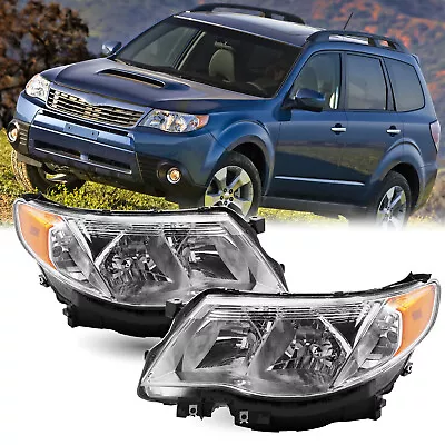 For 2009-2013 Subaru Forester Halogen Chrome Housing Headlights Headlamps 09-13 • $166