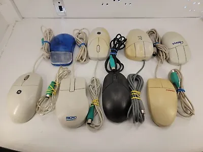 Lot Of 8 Vintage PS/2 Computer Mice | Trackball Mouse | Dell Compaq Logitech BAD • $27.50