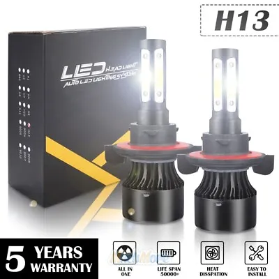 2Pcs 4 Sides H13 9008 2400W 360000Lumens LED Headlight Bulb Kit Hi/Lo Beam 6000K • $13.71