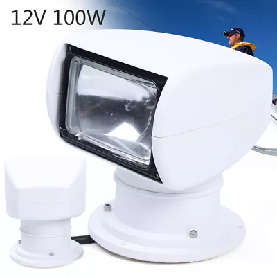 100W Boat Search Light Remote Control LED Marine Spotlight 360 Rotate 2500LM 12V • $94.05