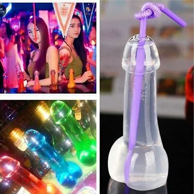 Party Drink Bottle Cocktail Glass Glass Empty Bottle Wine Bottle Penis Shape • £6.91