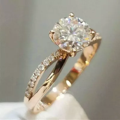 £3.65 • Buy 18k Yellow Gold Plated Rings For Women Luxury Cubic Zirconia Jewelry Sz 6-10