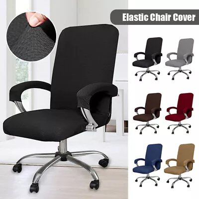 $28.39 • Buy Elastic Stretch Office Chair Cover Computer Chair Slipcover + 2x Armrest Cover