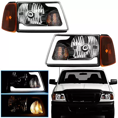 Black LED Bar Headlights For 01-11 For Ford Ranger Pickup LED Running Light  • $120.99