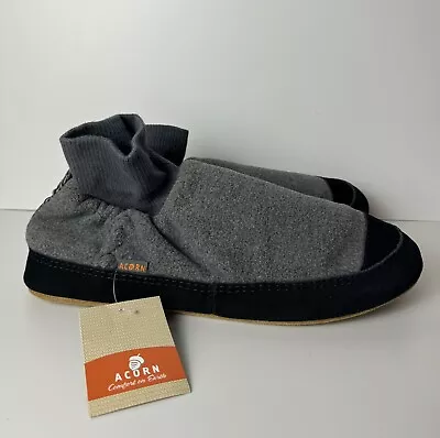 Acorn Mens Polar Pair Ankle Fleece Slipper Sock Dark Charcoal Sz 10.5-11.5 NWT • $49.99