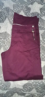 Koi Scrub Cargo Pants Women’s Size Large TALL Raspberry EUcC! • $15