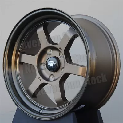 MST MT-01 16x8 5x114.3 20 OFFSET 6 SPOKE MATTE BRONZE WITH LIP SPORT 4 WHEEL SET • $654.55