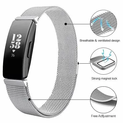 For Fitbit Inspire/HR/2 Milanese Loop Stainless Steel Magnetic Band Watch Strap • $7.99