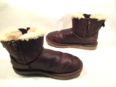 UGG Australia Women’s Classic Leather Mini Double Zip Boots Size 7  • $40