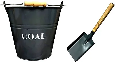 Metal Coal Bucket Fireside Ash Bin Scuttle Fire Log Storage Coal Ash Shovel 12L • £6.90