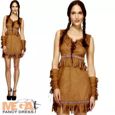 Fever Pocahontas Ladies Fancy Dress Native American Indian Womens Adults Costume • £38.99