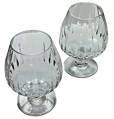 Vintage Pair Of Art Deco Mikasa Arctic Lights Crystal Cut Brandy Snifter Glass • $161.56