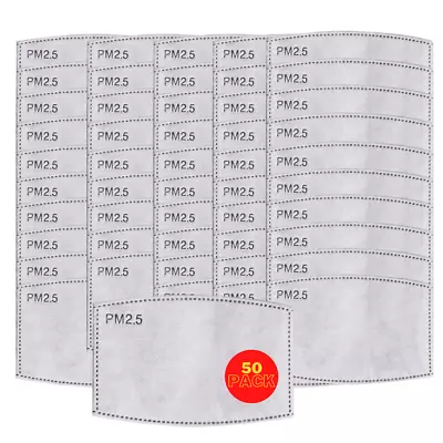 50 X PM 2.5 FILTER Face Mask Washable Reusable Cotton Activated Carbon PM2.5 UK • £8.49