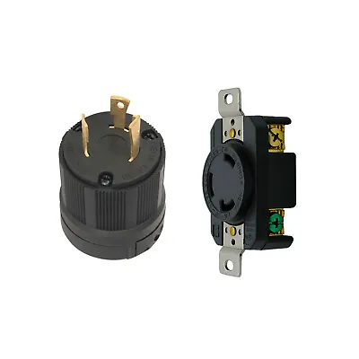 $14.99 • Buy NEMA  L6-30P L6-30R 30 Amp 250 Volt Male Female Twist Lock 3 Wire Plug