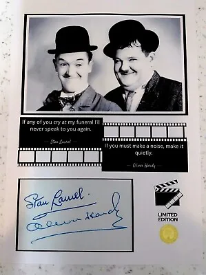 Laurel And Hardy Signed Photo Display. • £4.95