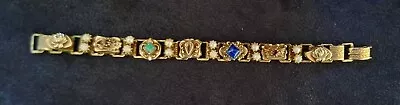 Antique Victorian Gemstone Pearl Decoration Link Gold Filled Bracelet 7  • $69.95