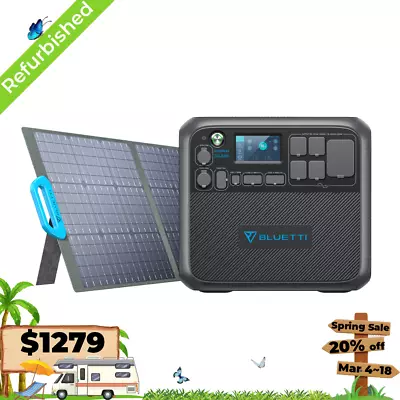 BLUETTI AC200MAX Power Station 2KWh 2200W Solar Generator + 200W Solar Panel Kit • $1319.17