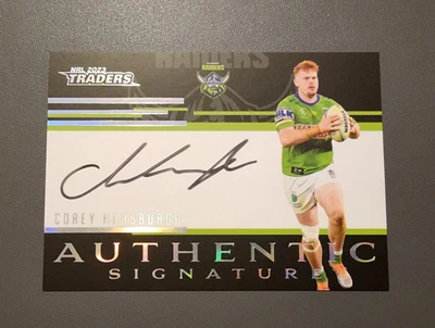 $249 • Buy NRL Traders 2023 AUTHENTIC SIGNATURE BLACK Card RAIDERS COREY HORSBURGH #41 / 44