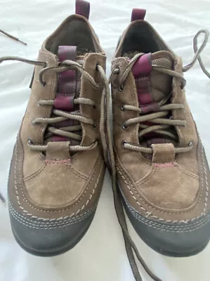 MERRELL Shoes Womens 8 Mimosa Low Hiking Sneakers Stone Lace Up Nice Condition • $29.97