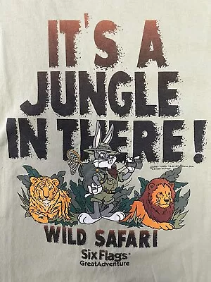Vintage Looney Tunes Six Flags Wild Safari Shirt XL Single Stitch 90s Bugs Bunny • $19.99