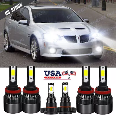 For Pontiac G8 2008 2009 Combo 6X 6000K LED Headlight High Low + Fog Light Bulbs • $32.48