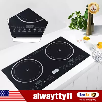 110V Induction Cooktop 2 Burners Electric Hob Cook Top Stove Ceramic Cooktop USA • $128