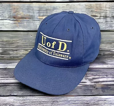 Vintage University Of Delaware Split Bar SnapBack Hat Adjustable USA OSFA Hens • $18.95